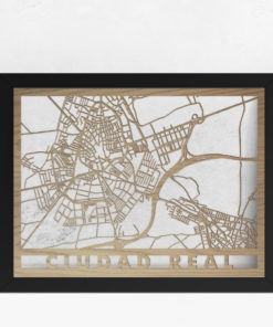 Mapa de madera de Ciudad Real decoración