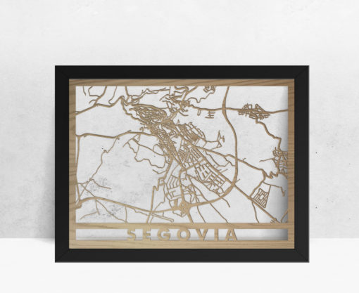 Mapa de madera de Segovia decoración