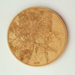 mapa circular de madera